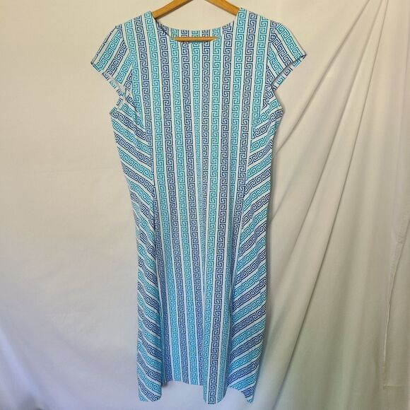 J. Mclaughlin Greek Key Scroll Catalina Cloth‎ Dress sz M - Picture 1 of 4